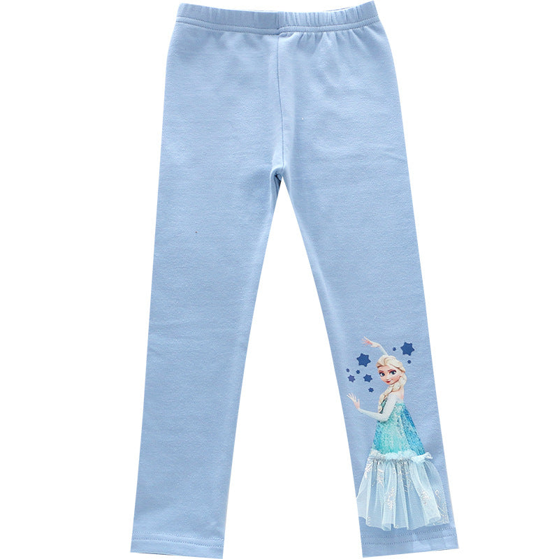 Pure cotton, stylish pants for children of all ages, Elsa princess baby girl long pants