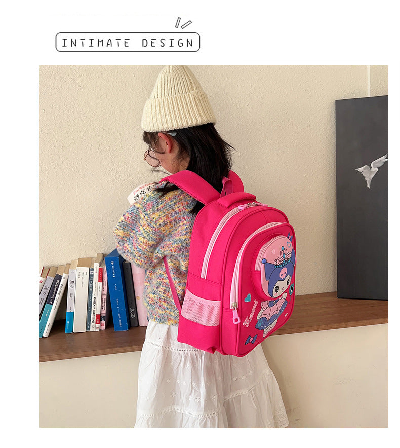 2024 New Sanrio Kuromi Cute Student School Bag Cartoon 3d Stereo Kindergarten Backpack Children's Travel Bag Gift