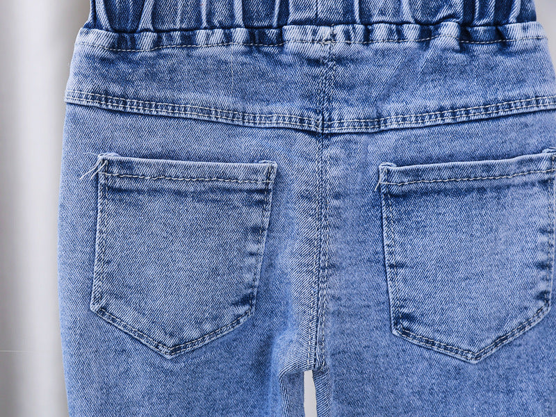 Girls Jeans 2023 New Summer Clothes Korean Loose Children's Denim Trousers Little Kids Casual Pants 1 2 3 4 5 Years