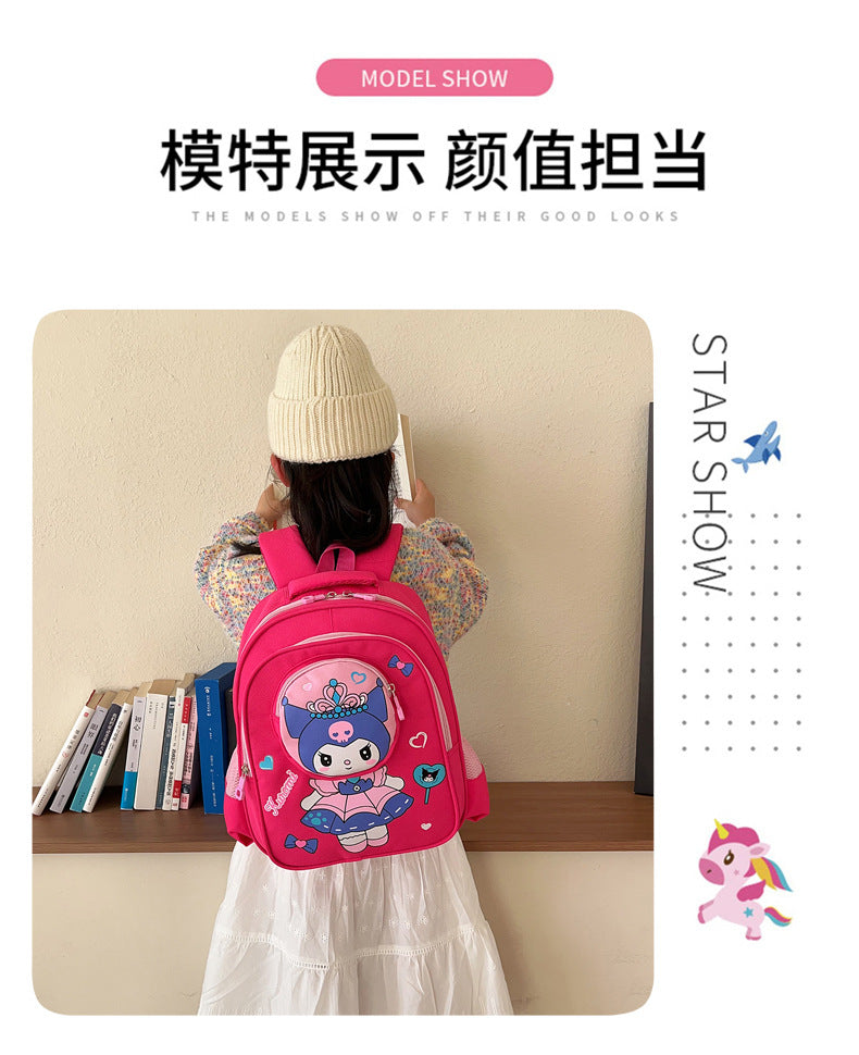 2024 New Sanrio Kuromi Cute Student School Bag Cartoon 3d Stereo Kindergarten Backpack Children's Travel Bag Gift