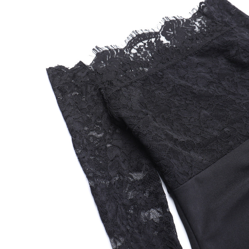 Ilya Off-Shoulder Lace-Trimmed Bodycon Dress