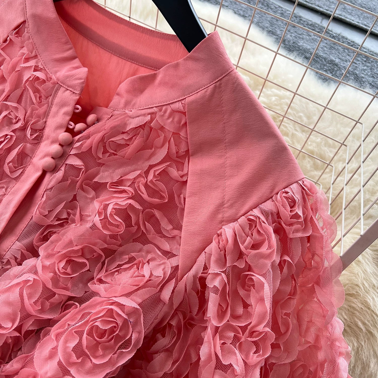 Luxury 3D Flower Formal Evening Dress Women Summer Single Breasted Loose Oversize Belt Lace Up Long Dresses Female Party Vestido