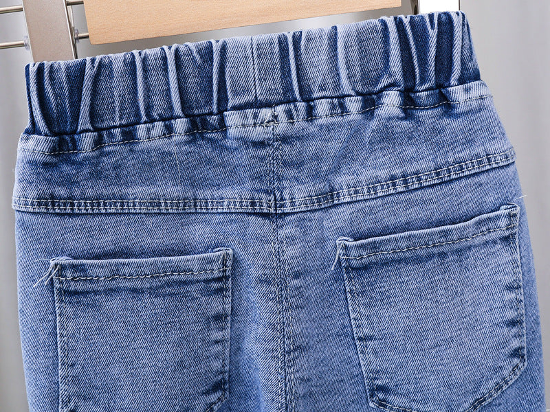 Girls Jeans 2023 New Summer Clothes Korean Loose Children's Denim Trousers Little Kids Casual Pants 1 2 3 4 5 Years