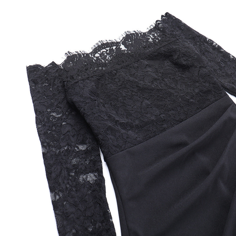 Ilya Off-Shoulder Lace-Trimmed Bodycon Dress