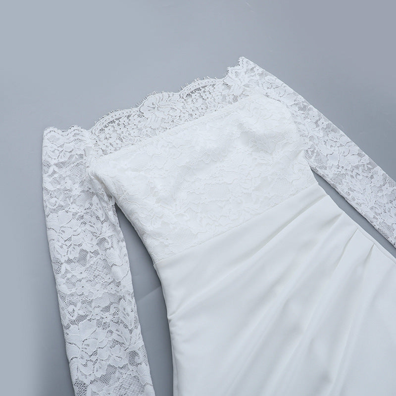 Ilya Off-Shoulder Lace-Trimmed Bodycon Dress