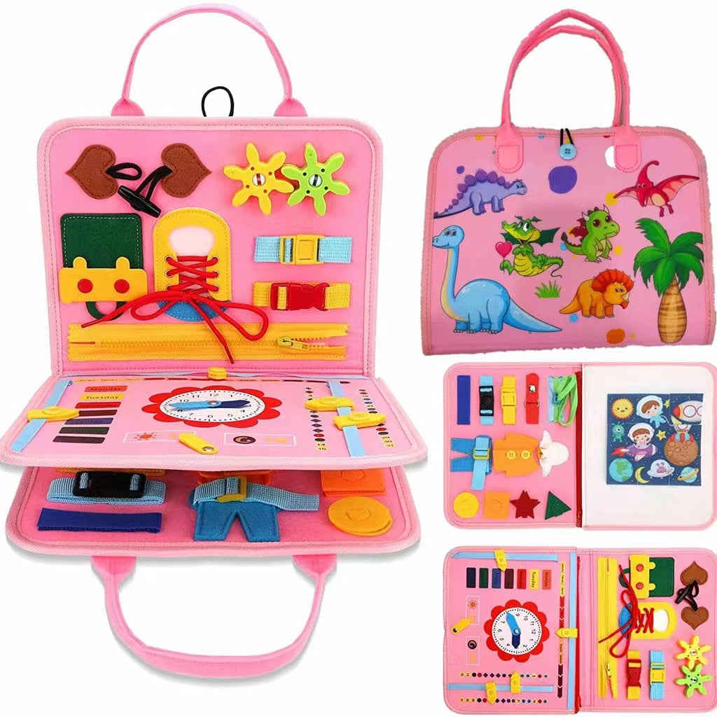 2026 New Montessori Busy Board Educational Activity Developing Sensory Board Fine Basic Dress Motor Skills Travel Toys Kids Gift