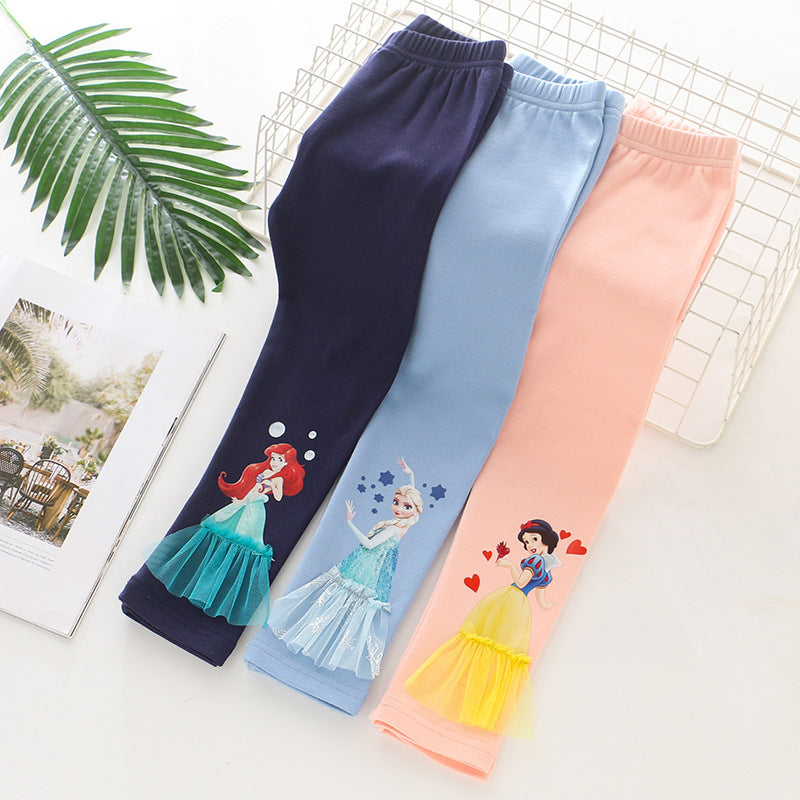 Pure cotton, stylish pants for children of all ages, Elsa princess baby girl long pants