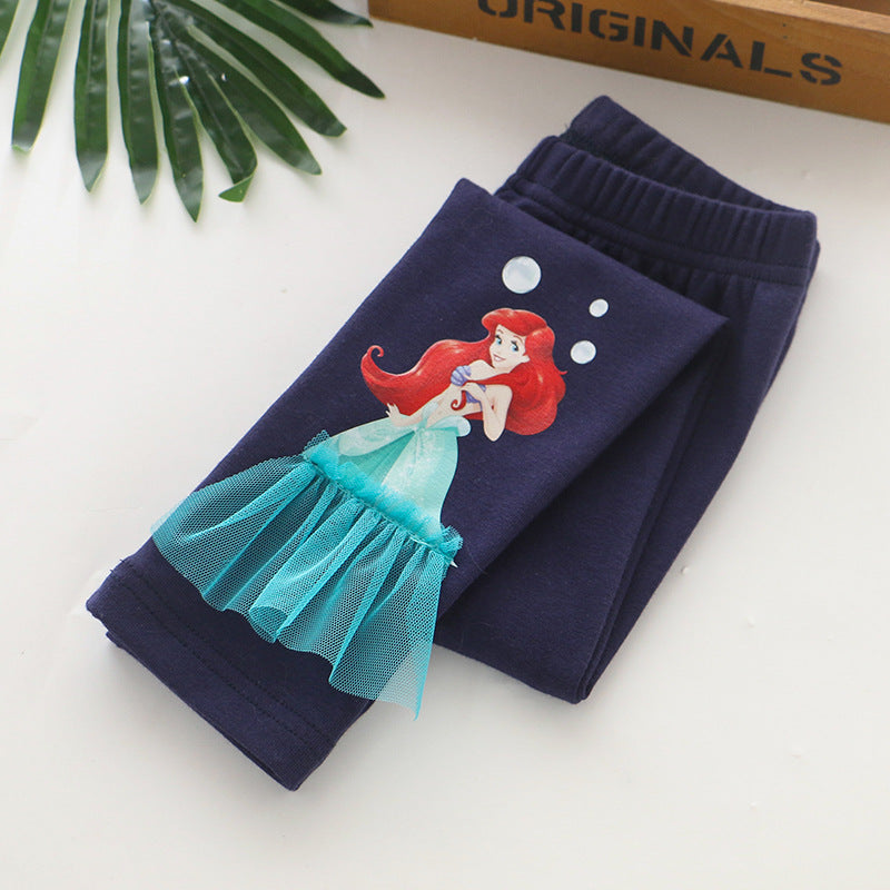 Pure cotton, stylish pants for children of all ages, Elsa princess baby girl long pants