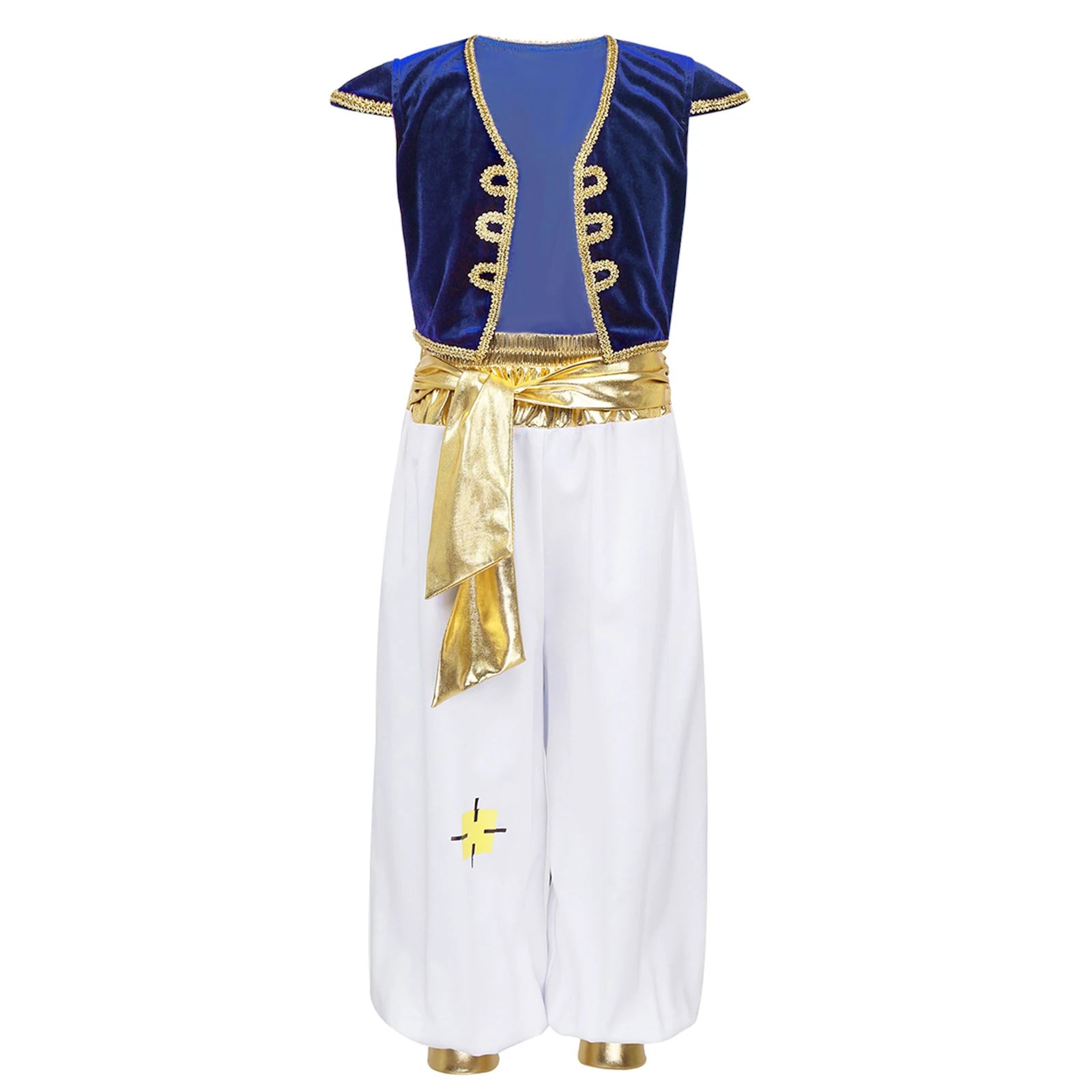 Boys Fancy Arabian Prince Outfits Cap Sleeves Waistcoat with Pants Halloween Fairy Party Carnival Dress Up Cosplay Costume