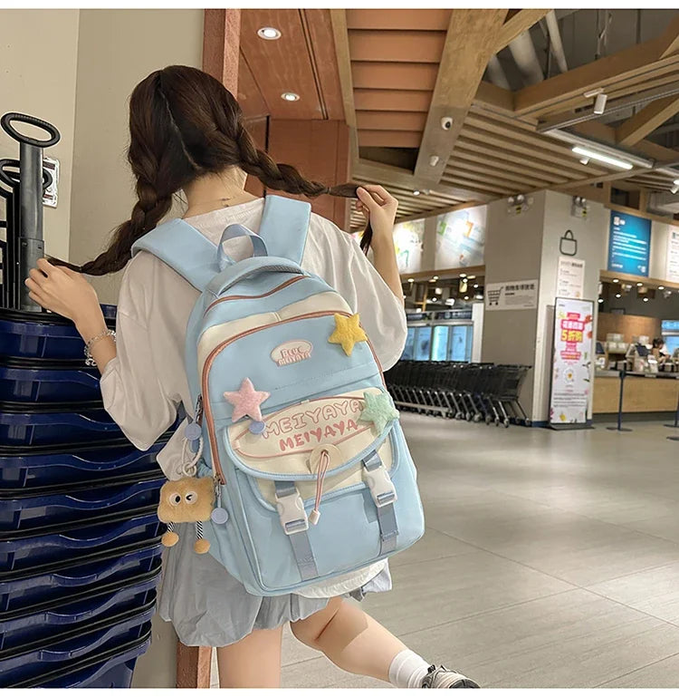 School Bags For Girls Japanese Style Kawaii For Large New Nylon Shoulder Bag Backpack School Set For Kinder Girl Kids Schoolbags