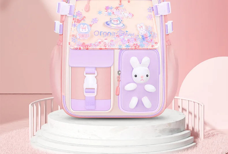 Cute Student Backpack 3pcs/set Primary Schoolbag Rabbits and quicksand Kawaii Student Backpack Teenage Girls Handbag Rucksack