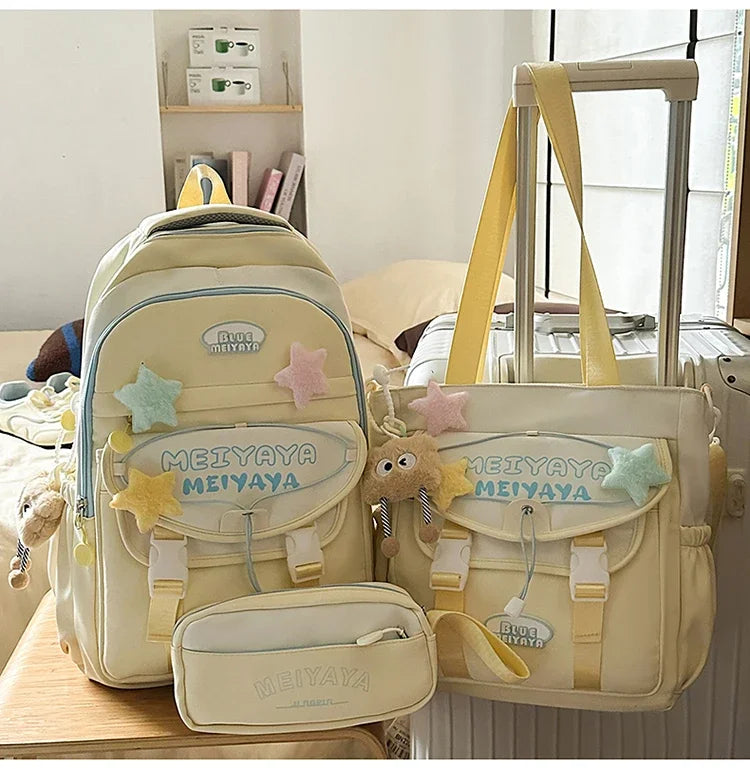 School Bags For Girls Japanese Style Kawaii For Large New Nylon Shoulder Bag Backpack School Set For Kinder Girl Kids Schoolbags