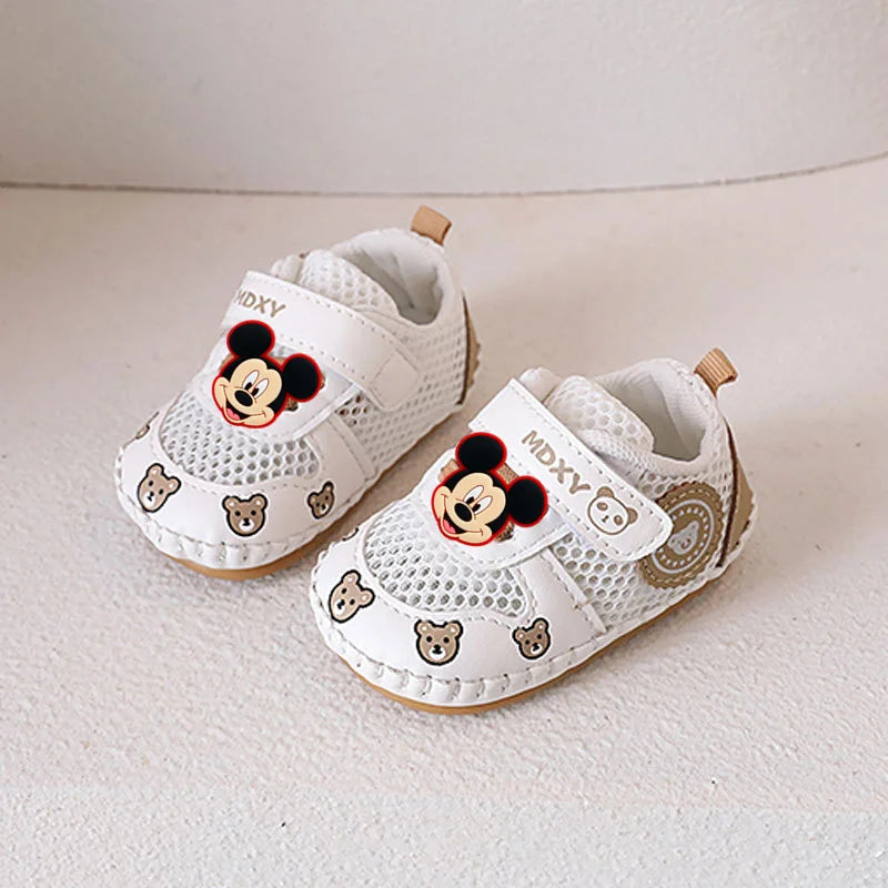 Mickey Mouse Minnie Mouse Baby Toddler Shoes Soft Sole Spring fall New Non-slip Boy Girl Handmade Sandals 0-1 Years Old Cartoon