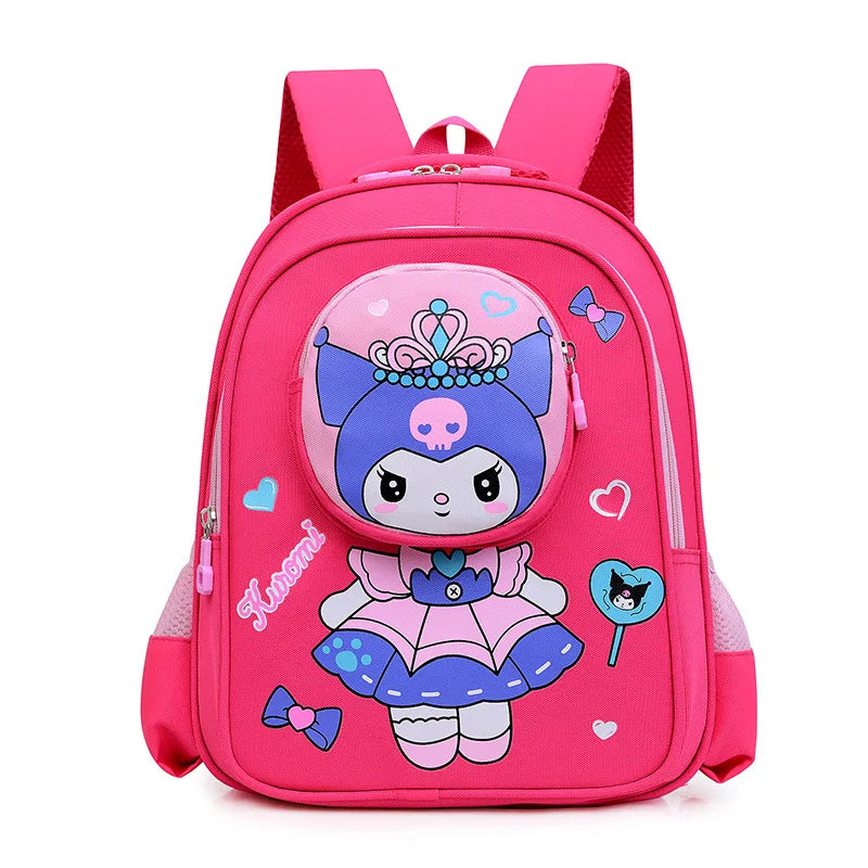 2024 New Sanrio Kuromi Cute Student School Bag Cartoon 3d Stereo Kindergarten Backpack Children's Travel Bag Gift