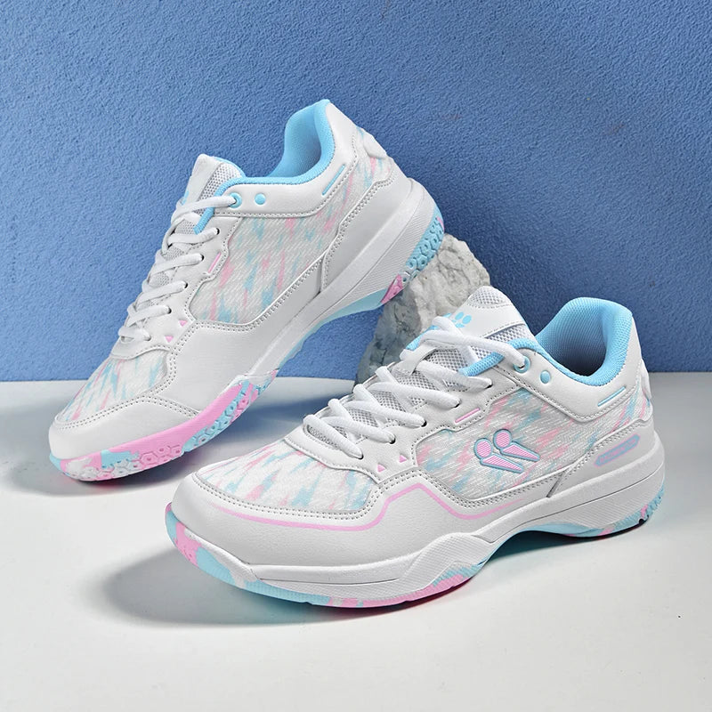 Men and Women Blue Athletic Shoes with Anti-Slip Sole for Indoor and Outdoor Sports High-quality Badminton Trainers for Student