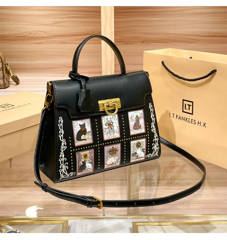 Women's handbag brand handbag 2025 new light luxury high-end designer retro crossbody shoulder bag