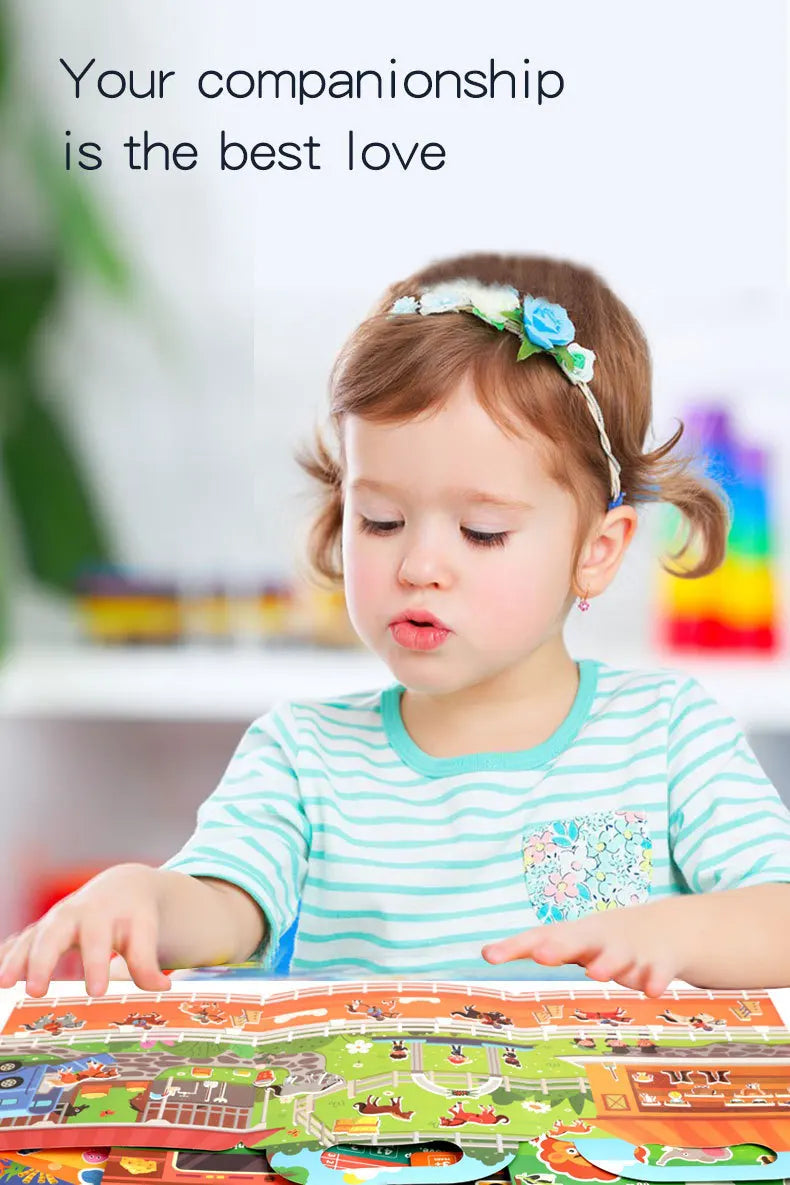 Kids' Reusable DIY Sticker Books Multi-Theme Bubble Sticker Jelly Stickers Portable Montessori Sticker Toy Gifts for Children
