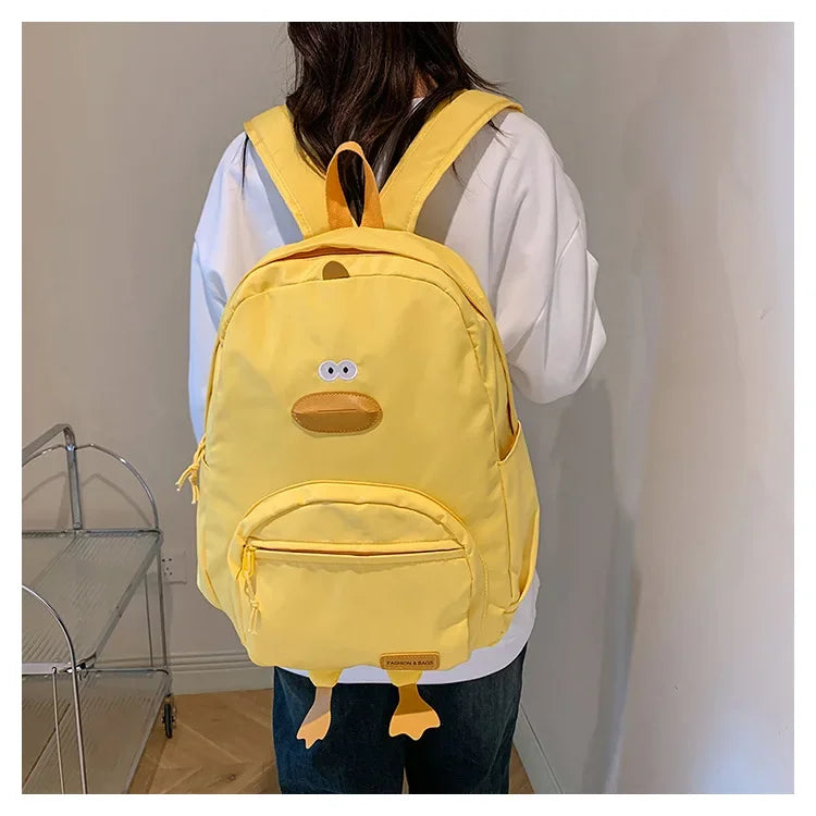 New Cartoon Duck Backpack Designer Cute Travel Bag Female College Student Versatile Korean Edition Girls' School Bag рюкзак