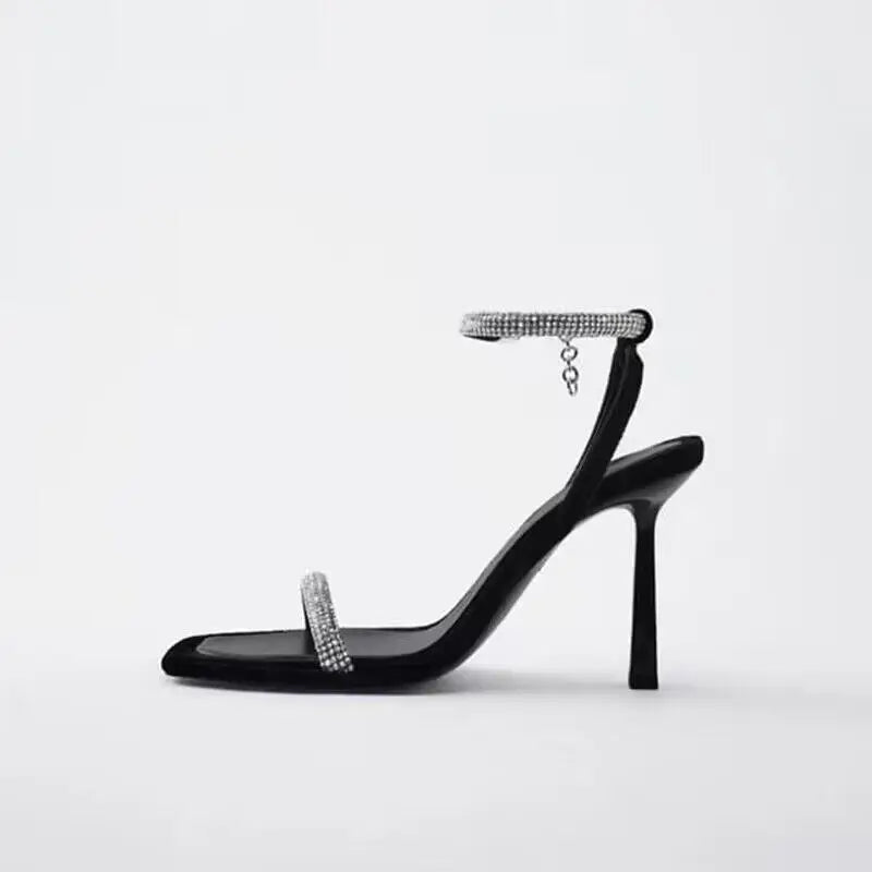 Women's Fashion Rhinestone Sandals Elegant Summer Bridal Shoes Open Toe 2025