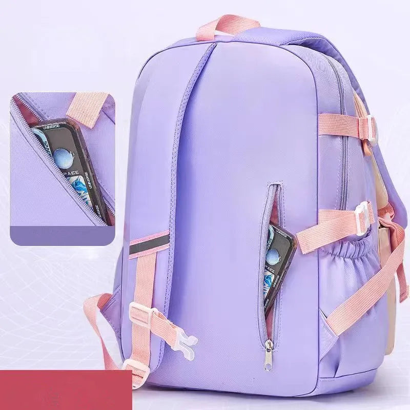 Lovely Rabbit Backpack for Teen Girls Cute Cartoon Schoolbag for Elementary School Girls 2 Size Travel Backpack for Grade 1-9