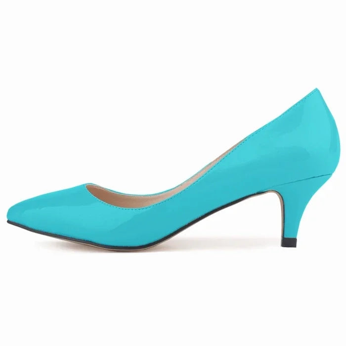 LOSLANDIFEN Classic Sexy Pointed Toes 5cm Low Med Kitten High Heels Women Pumps Shoes Spring Brand Design Dress Wedding Shoes