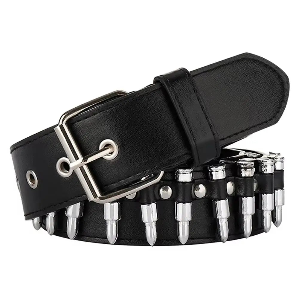 Rivet Hollow Bullet Decoration Belt Goth Rock Hardware Jeans Belt Y2K Waistband Designer Belt Women Jeans Punk Black Belts