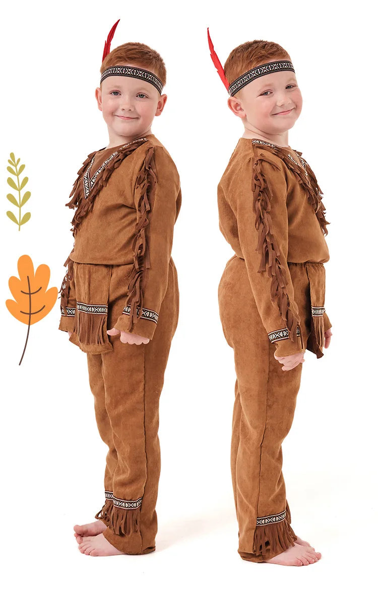Boys Girls Indian Cosplay Costume Fancy Dress Halloween Party Cosplay Costume Festival Party Performance Costumes ﻿
