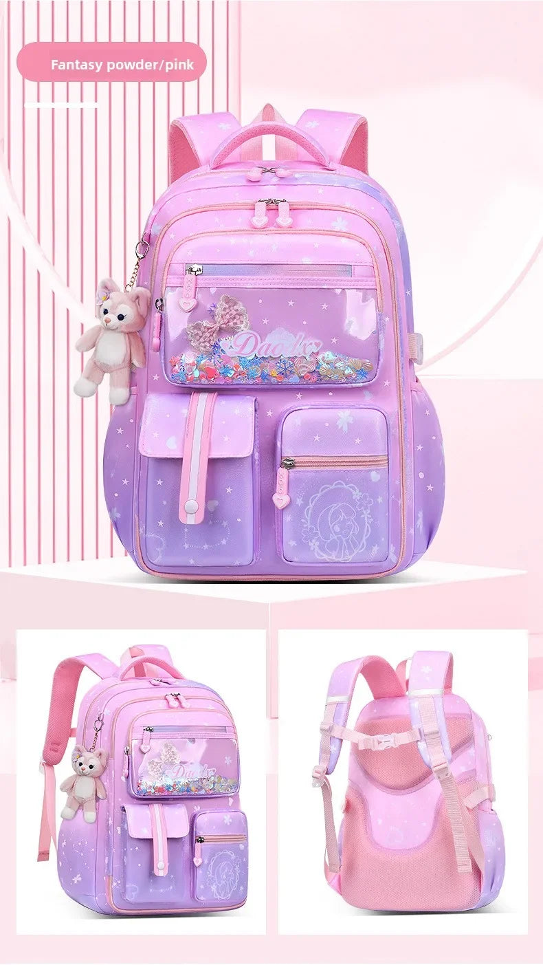 2025- Primary School Girls' Schoolbag Kawaii Lightweight Children's Bag Waterproof Bags Colorful Travel Backpack Mochilas Gifts