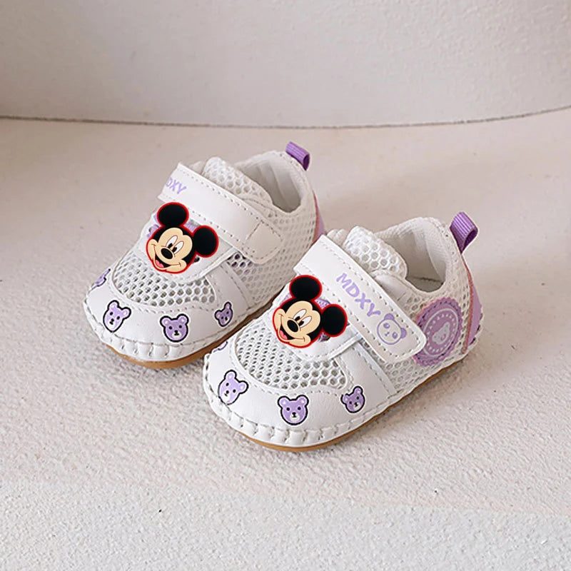 Mickey Mouse Minnie Mouse Baby Toddler Shoes Soft Sole Spring fall New Non-slip Boy Girl Handmade Sandals 0-1 Years Old Cartoon