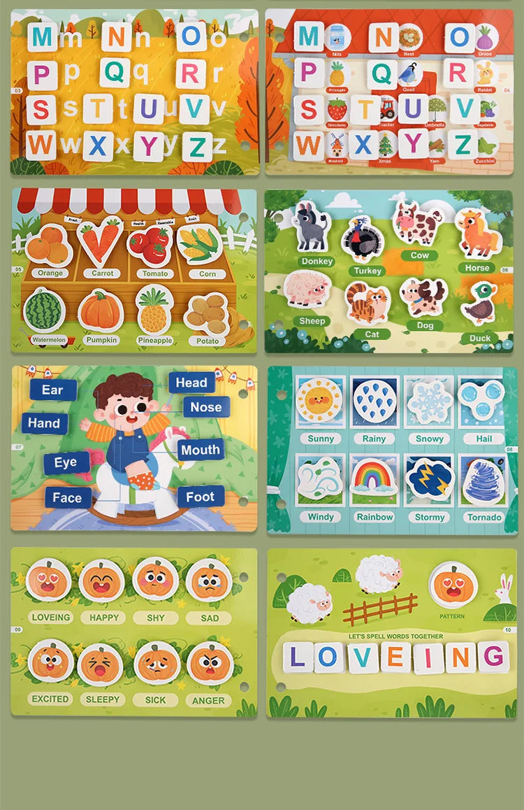 Early Education Puzzle Enlightenment Busy Book, Multiple Themes of Cognitive Tear-Off Toy Book, Early Development of Concentration and Hand-Eye Coordination