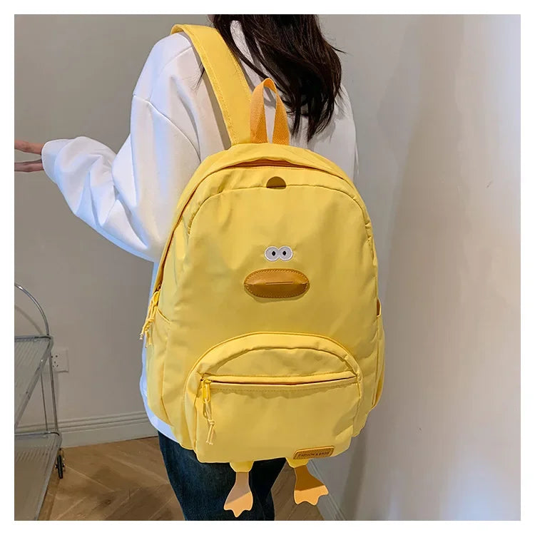 New Cartoon Duck Backpack Designer Cute Travel Bag Female College Student Versatile Korean Edition Girls' School Bag рюкзак