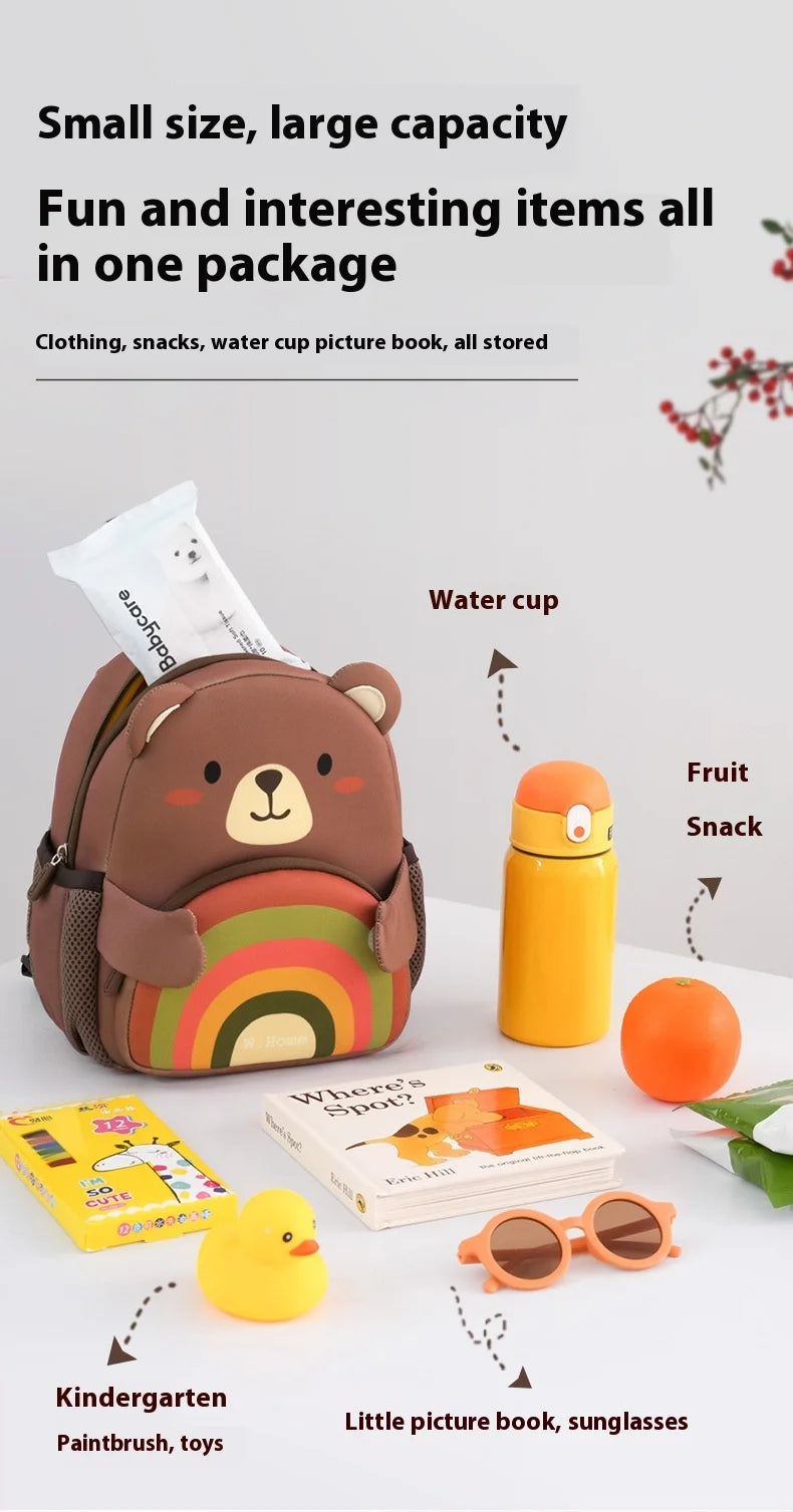 2025 New Arrival Cute Bear & Bunny Kids Backpack - Lightweight School Bag for Preschool Boys Girls, Adorable Toddler Travel Bag