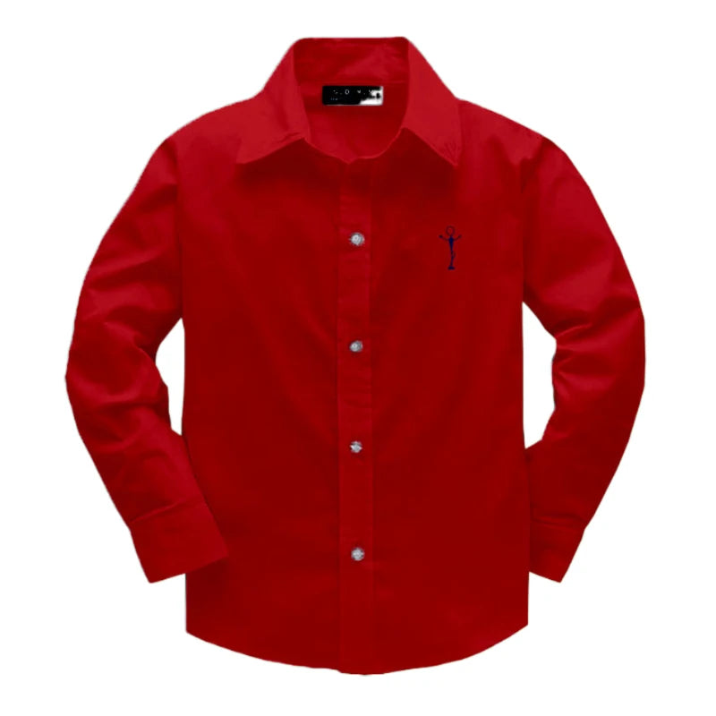 Boys Clothing Birthday party Kids shirt school uniform shirts Autumn Long Sleeve embroidery Little Horse pattern Children Tops