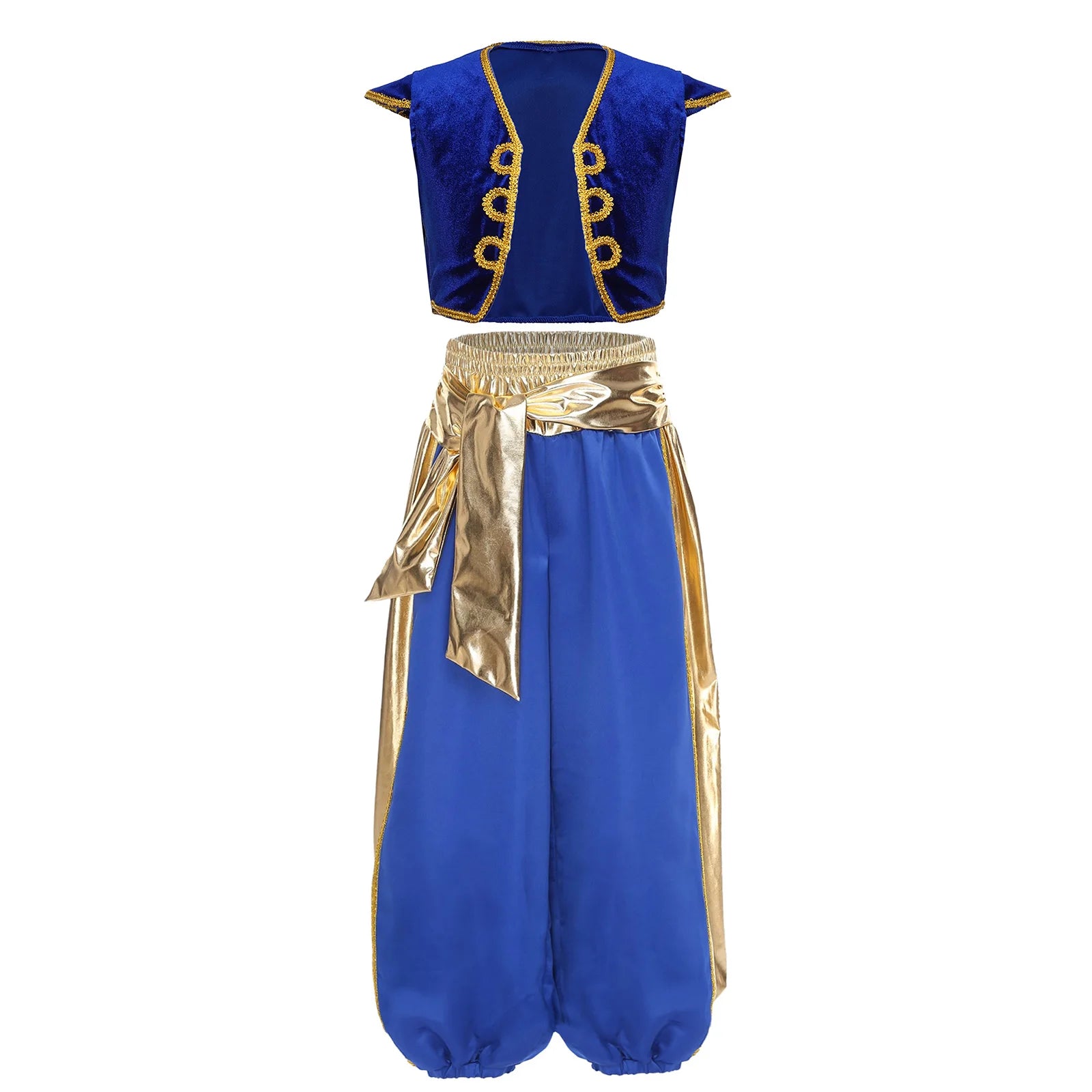 Boys Arabian Prince Costume Mythical Fairy Tale Set Performance Halloween Theme Party Outfit Fancy Dress Vests Bloomers