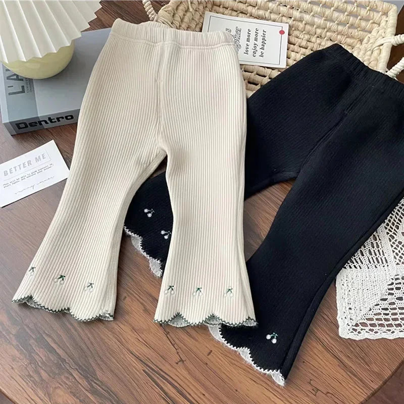 Kids Pants & Capris Girls' Winter Flare Pants Thermal Bell Bottoms Cozy Kids Trousers for Toddlers Kids Clothes