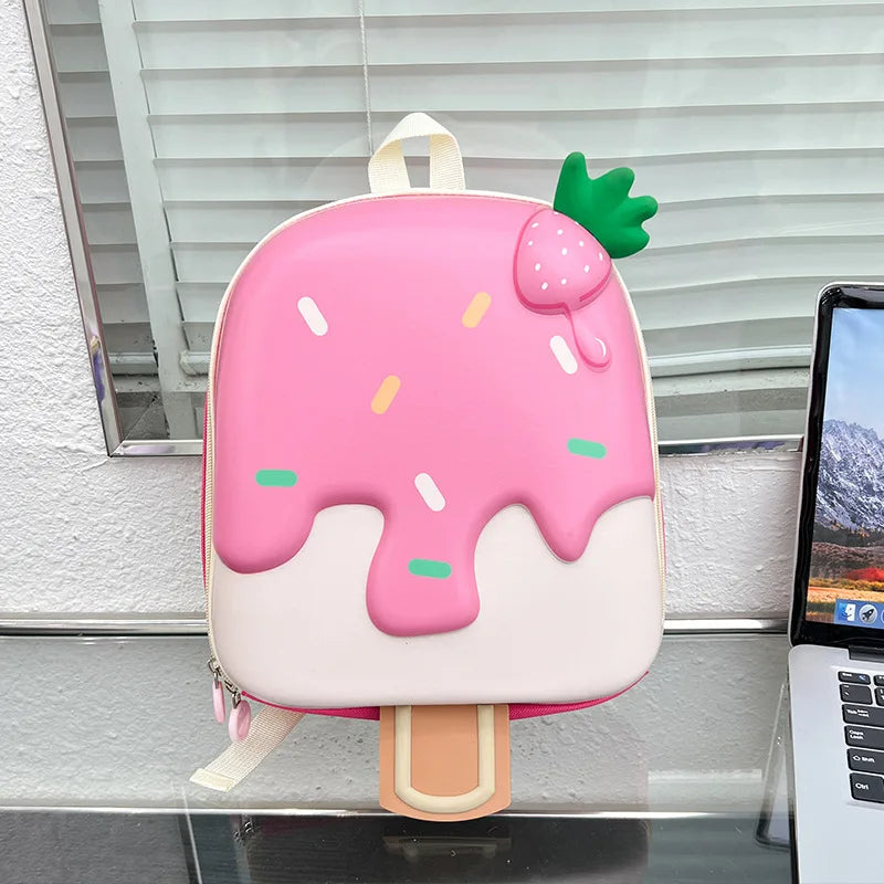 Ice Cream Children's Backpack Fashion Princess Schoolbag Kindergarten Baby Shoulders Bag 3D Cute Bookbag Kids Birthday Gifts