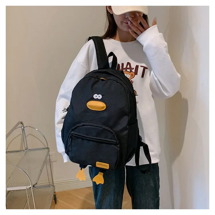 New Cartoon Duck Backpack Designer Cute Travel Bag Female College Student Versatile Korean Edition Girls' School Bag рюкзак