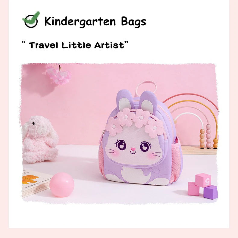 Toddler Backpack for Girls 3-5 Years Old Cartoon Pink Rabbit School Bags Kindergarten Kids Kawaii Bag Mochila Infantil Escolar