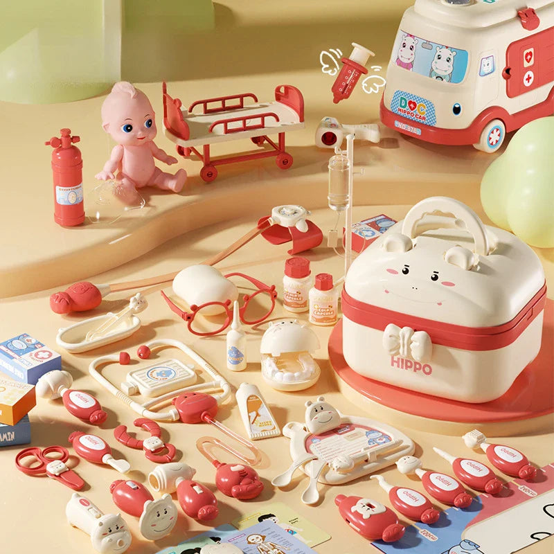 Children Doctor Medical Kit Play Set Storage Box Children Hospital Nurse Game Toys Kids Girls Boys Gift Cute Educational Toys