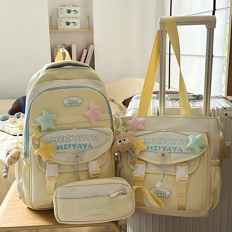 School Bags For Girls Japanese Style Kawaii For Large New Nylon Shoulder Bag Backpack School Set For Kinder Girl Kids Schoolbags