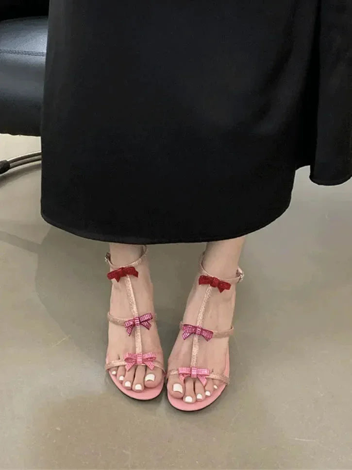 Aneikeh Elegant Silk Rhinestone Decoration High Heel Sandals Open Toe Thin Heel Women Shoes Summer Zapatos Mujer