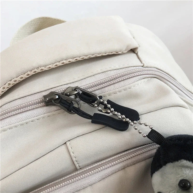 Solid Color Backpack Women Multi-pocket College Book Bag Casual Laptop Backpacks Men Schoolbag For Teenage School Bags For Girls