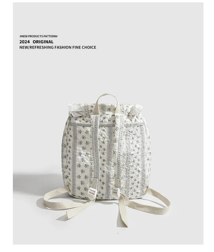 Student's Schoolbag Korean Version Kawaii Fashion Bag Lace Bow Backpack Cloth Bag Sweet Style Teenage Girls Backpack College Bag
