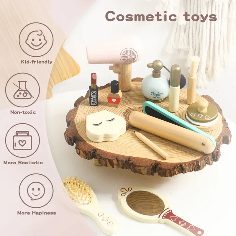 Silicone Baby Makeup Toys Set Simulation Pretend Cosmetics Toys Girls Playing House Game Children Early Education Montessori Toy