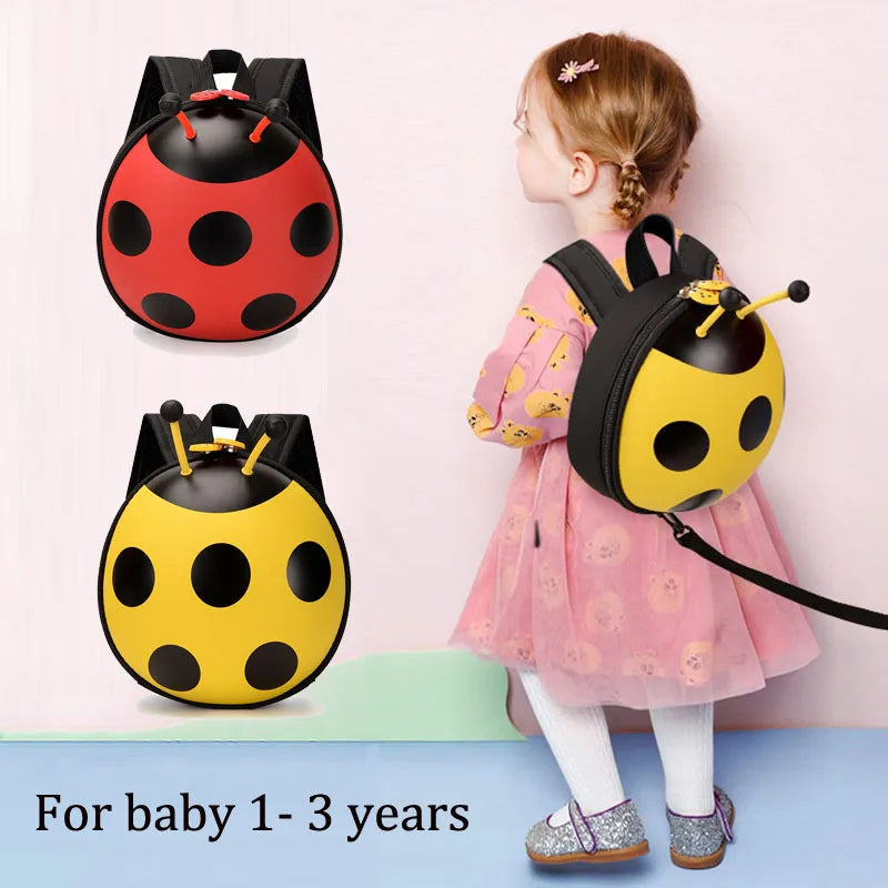 Ladybug Kindergarten Backpack with Leash Baby Backpack for 1 2 3 years Kids Backpack