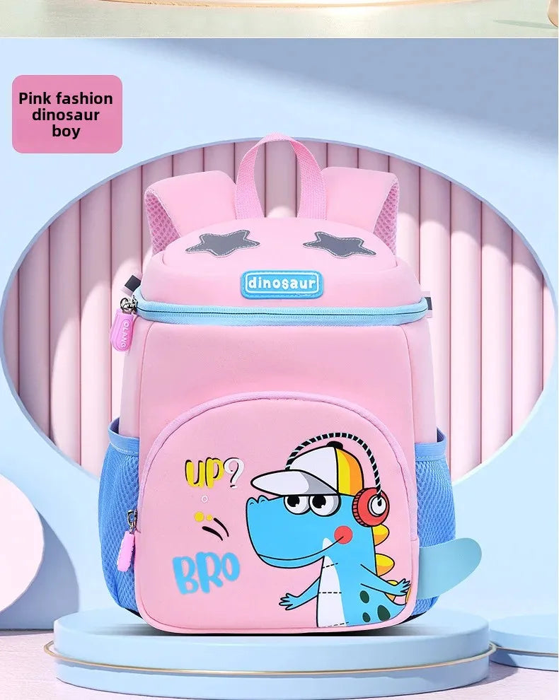New Cartoon Dinosaur Kindergarten Backpack Spine Protection Lightweight School Bag for Primary School Children