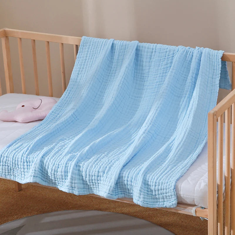 Six Layers of Pure Cotton Gauze Solid Color Bath Towel Soft Skin Absorbent 85*85cm