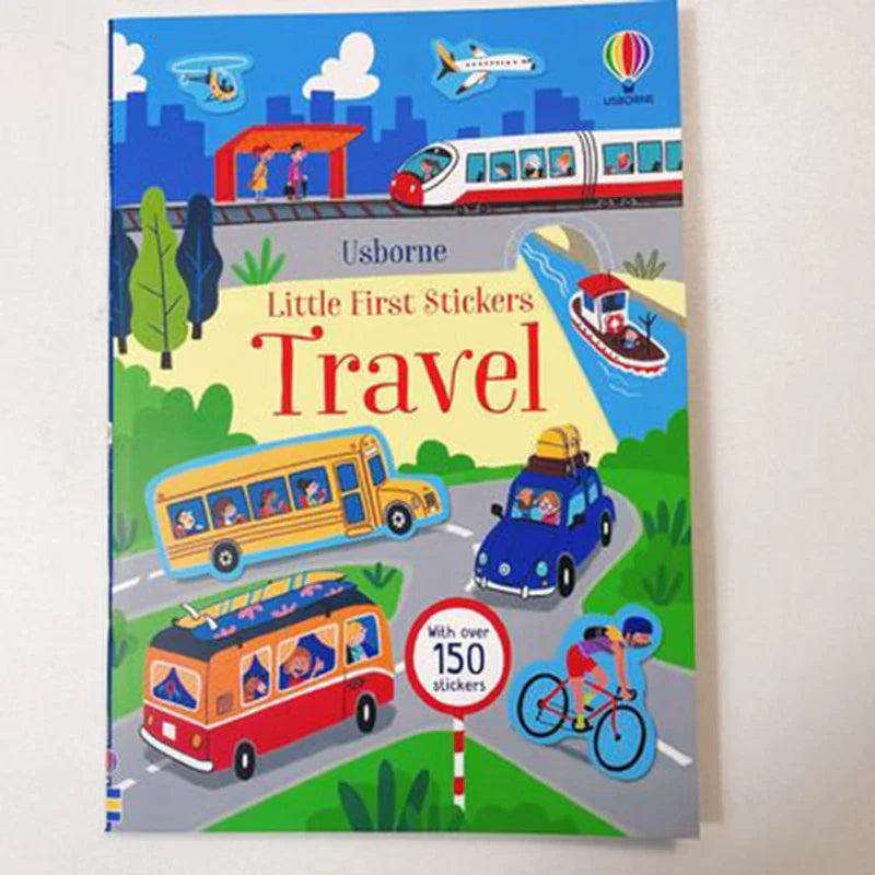 Toddler Reusable Sticker Travel/Animals Books Cartoon DIY Educational Preschool Cognition Learning Toys for Child Age 3-8 Gifts