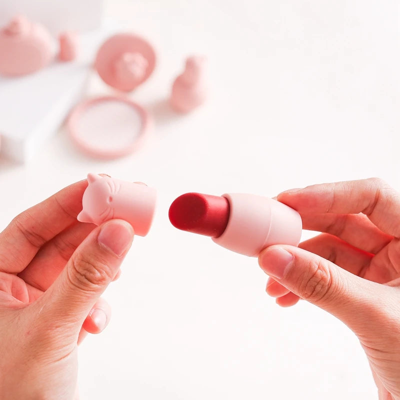 Silicone Baby Makeup Toys Set Simulation Pretend Cosmetics Toys Girls Playing House Game Children Early Education Montessori Toy