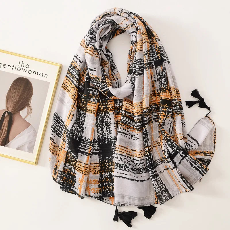 Floral Brand Scarf Luxury Designers New Style Women Elegant Scarves Hug Shawls Pink Purple Scarf Bandana Fashion Design Shawls